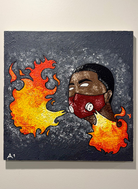 "Kill it With Fire" - Acrylic on Canvas - Textured